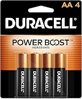 Duracell Coppertop AA Batteries 4 Pack with Power Boost - Long-Lasting Alkaline Double A for Remotes, Flashlights & Toys