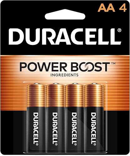 Duracell - Pilas AA Coppertop con ingredientes Power Boost paquete de 4pilas doble A de larga duración pilas alcalinas AA para aparatos domésticos y