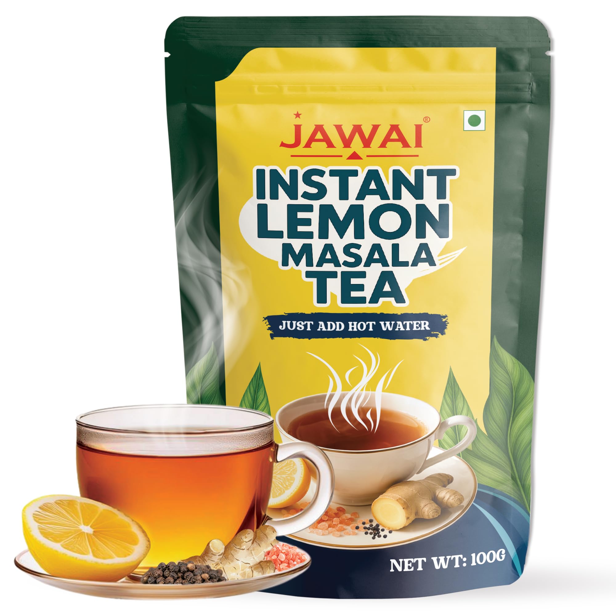 JAWAI INSTANT LEMON MASALA TEA | 10 Sachets x10g | 100% Natural | Refreshing Immunity Booster | Herbal Tea | Instant Lemon Tea Premix | Detox Tea | Just Add Hot Water - 100G-image-26
