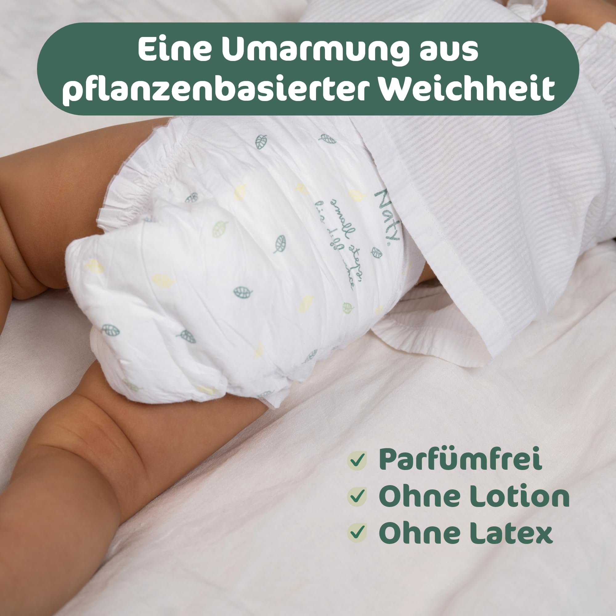 Naty BioEmbrace Baby Windeln Größe 4 (7–18 kg) 88 Stück Hypoallergen Saugstark Auslaufschutz