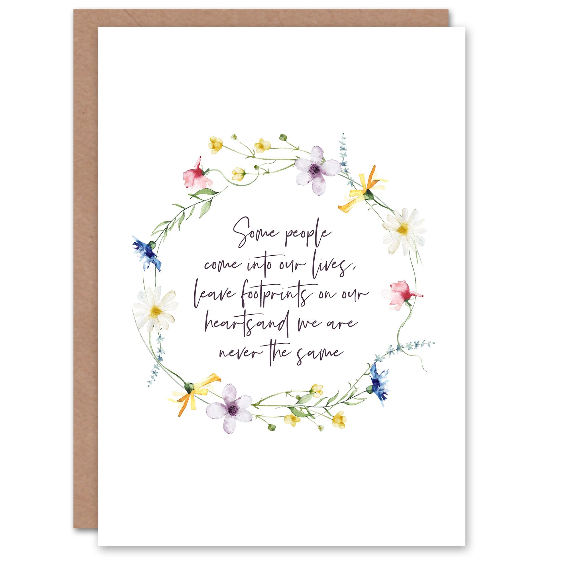 Artery8 Marriage Poem Lives Footprints Heart Flowers Blank For Him Or Her Art Wedding Card