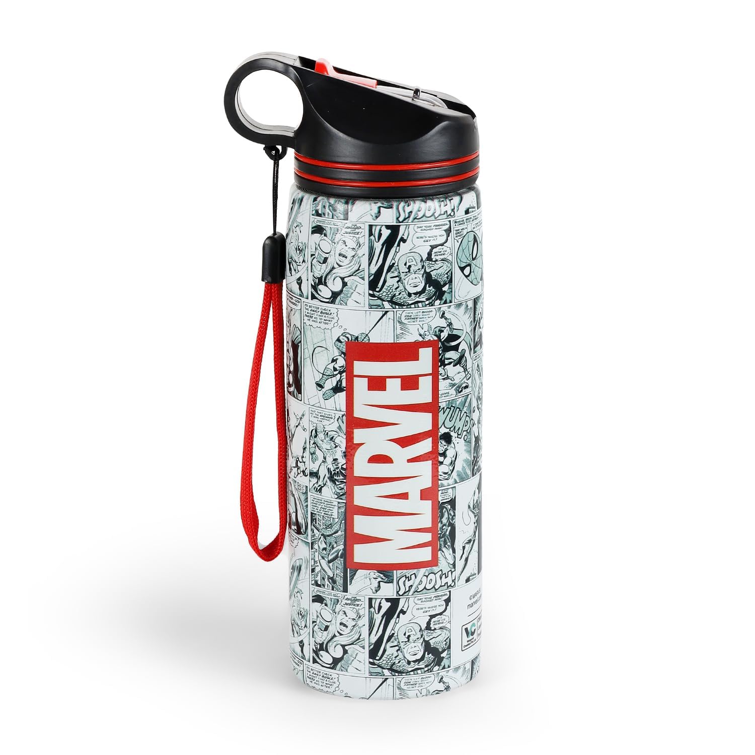 Marvel Official Comic Edition Stainless Steel Water Bottle | 750ml Leakproof BPA-Free Sipper Bottle with Bold Logo & Comic Print | Gym, Office, School & Travel-image-10