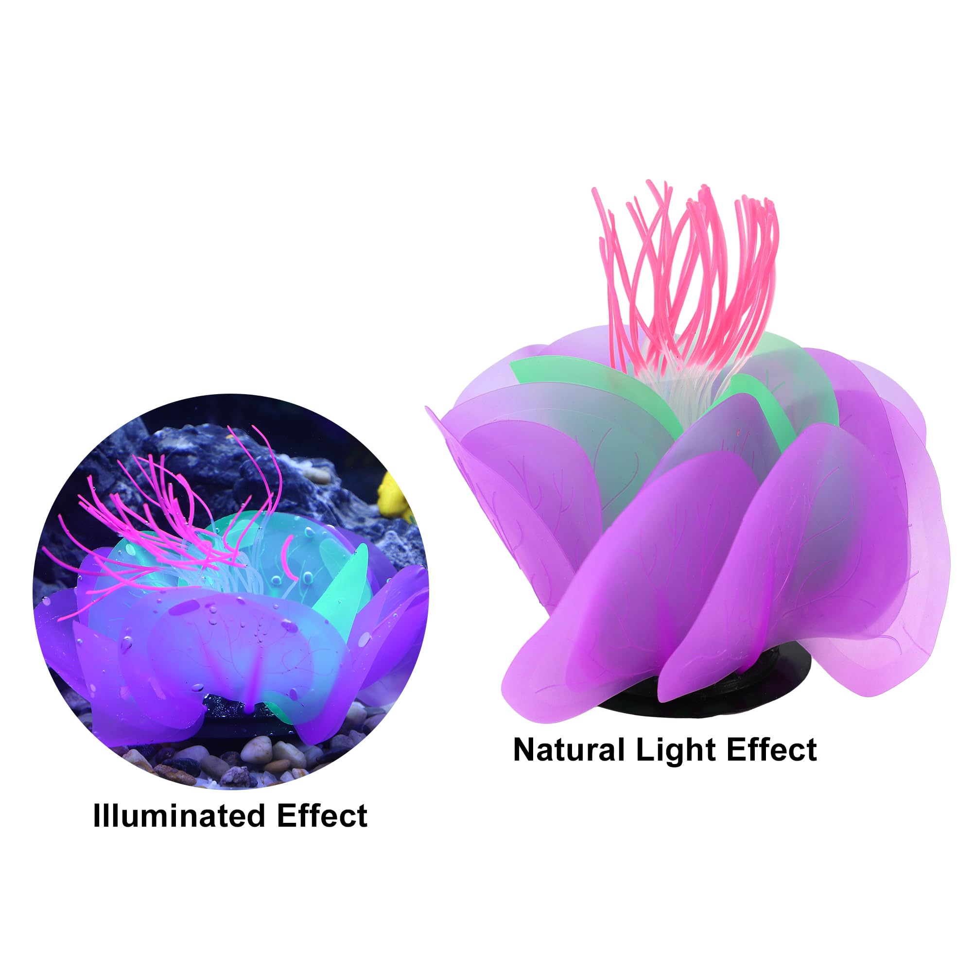 VOCOSTE Aquarium Simulation Corail Aquatique Fleur, Silicone Décoration Violet