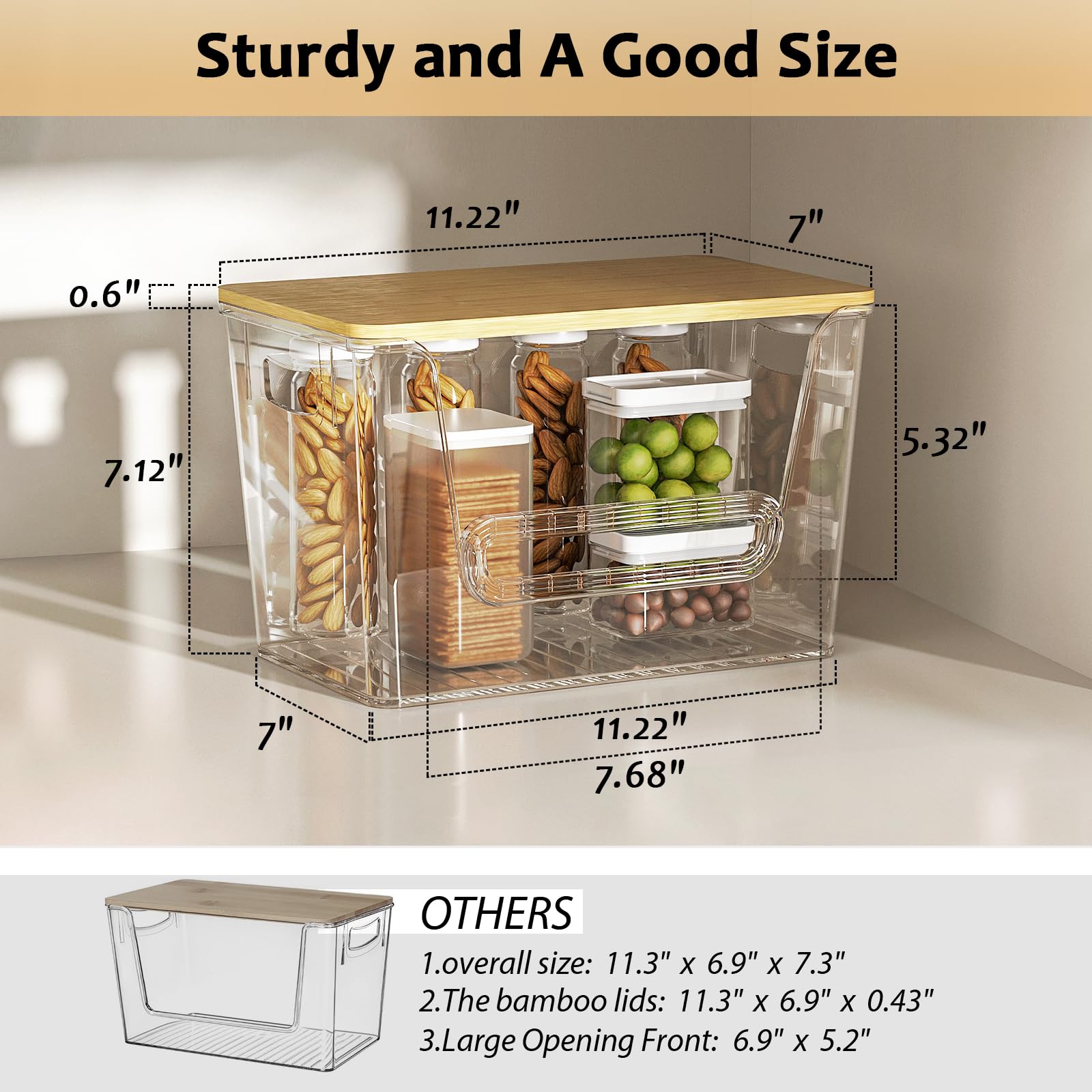 Delamu 2 Set Pantry Organizers And Storage Kitchen Organizers And Storage With Bamboo Top Stackable Kitchen Pantry Bin For OnionPotatoFruitsProduceVe - Imported Products From USA