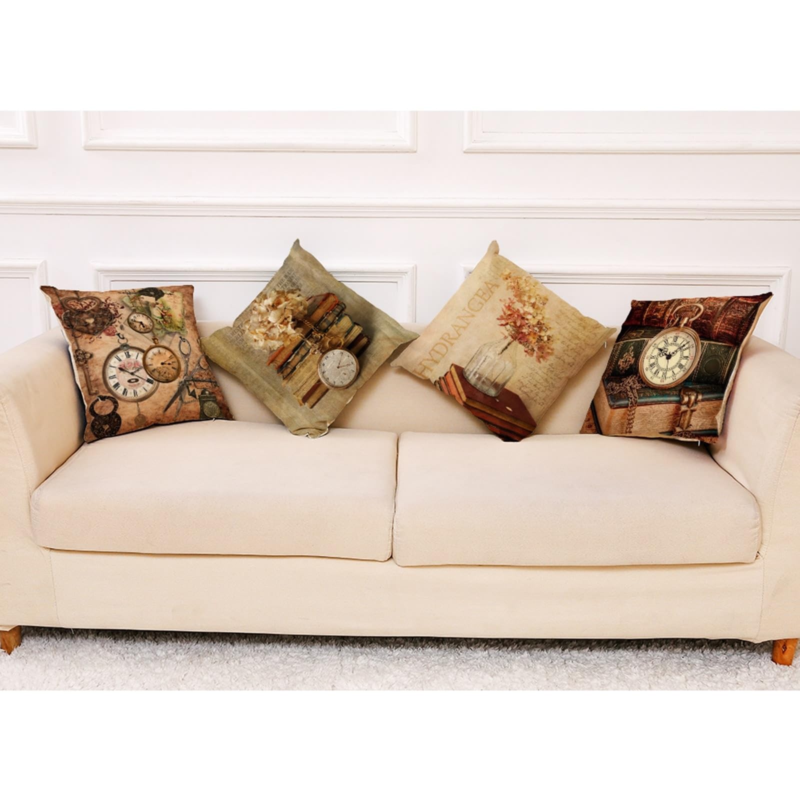 Set d 4 federe decoratve per cuscno, tema marno con stella marna