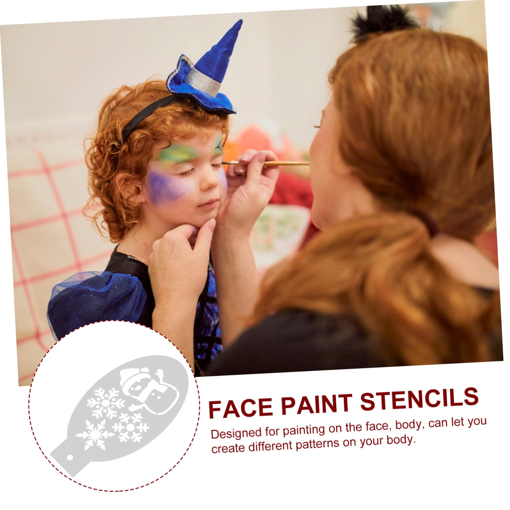 VILLCASE 4 Set Stencil Per Pittura Pet Per Trucco E Decorazioni Feste Riutilizzabili E Facili Da Per Natale E Speciali 24 Pezzi*4