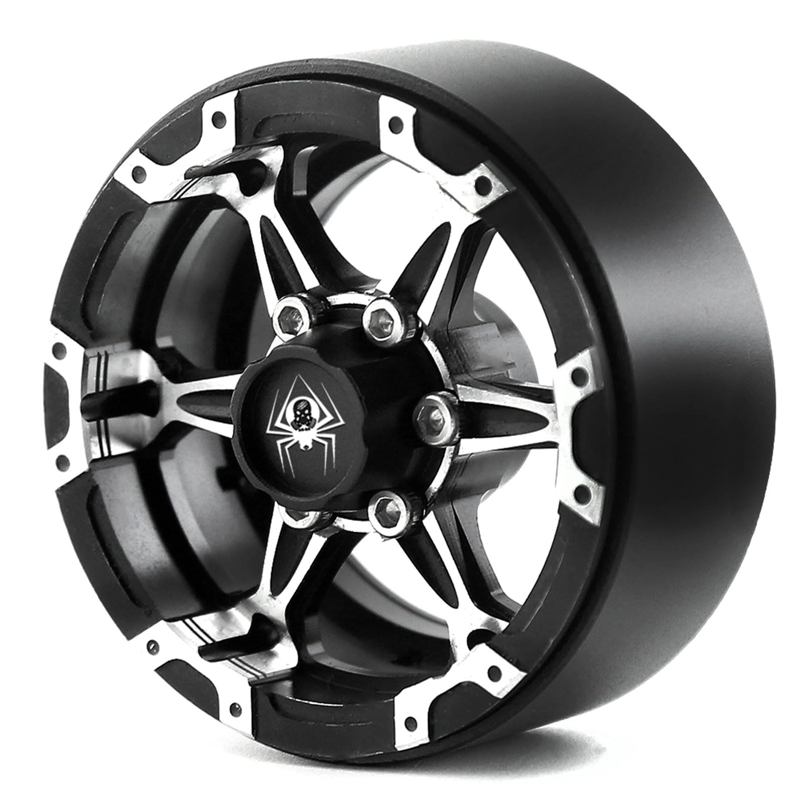 4 pièces moyeu de Roue 1, 9 ' ' Jantes de Roue en métal Beadlock avec 6 Rayons pour Voiture télécommandée Jouet 1/10 modèle Accessoires sur chenilles moyeux pour chenilles