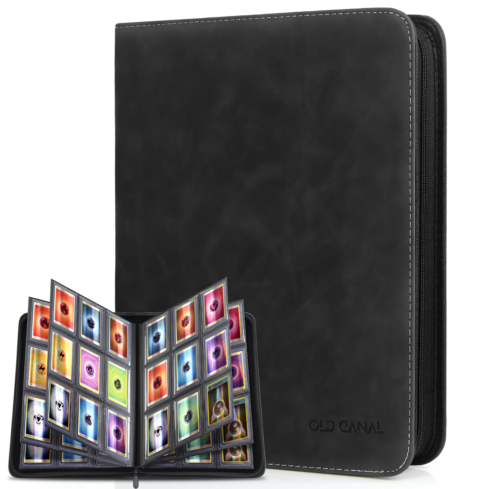 Old Canal Top Loader Binder, 9 Pockets Card Binder Holds 252 Top Loaders, Premium Trading Card Collection Holder