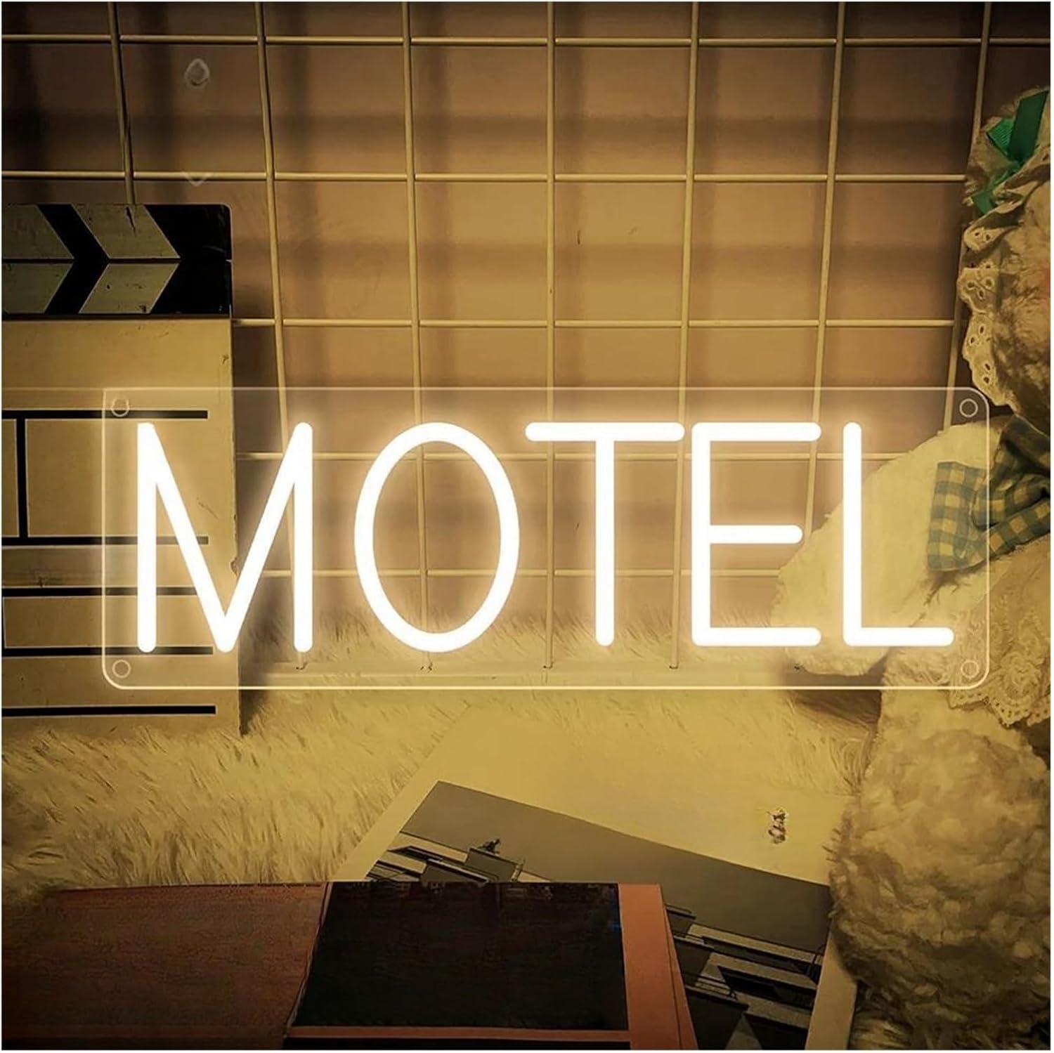 Wexxaii neon Light Sign Neon Sign Dimmable Motel Light, for Business, Wall Decor(E,40cmx14cm)