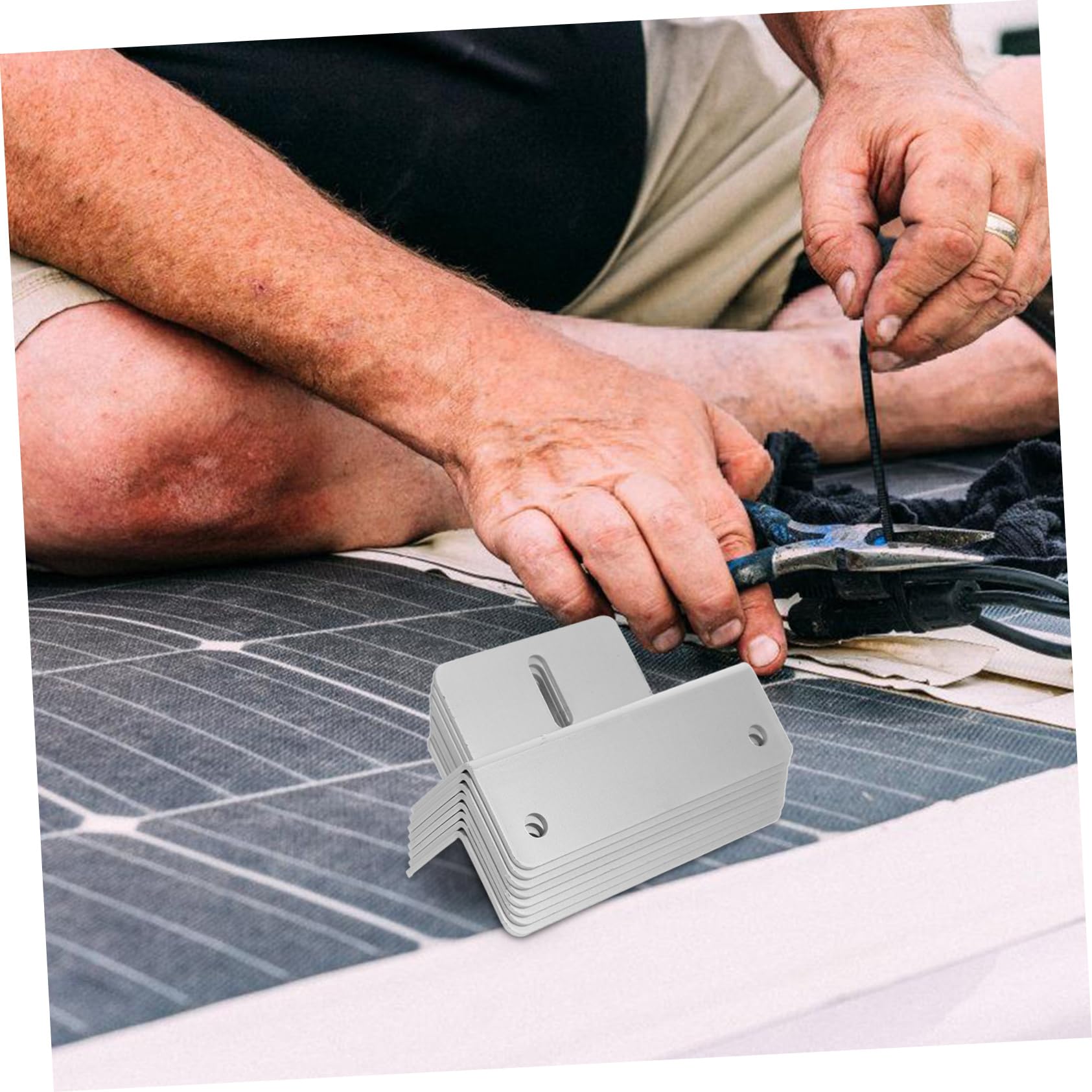 Staffe Z per Pannello Solare 8 Pezzi in Lega di Alluminio | Argento, per Rv e Motorhome, Installazione Sicura e Resistente alle Intemperie