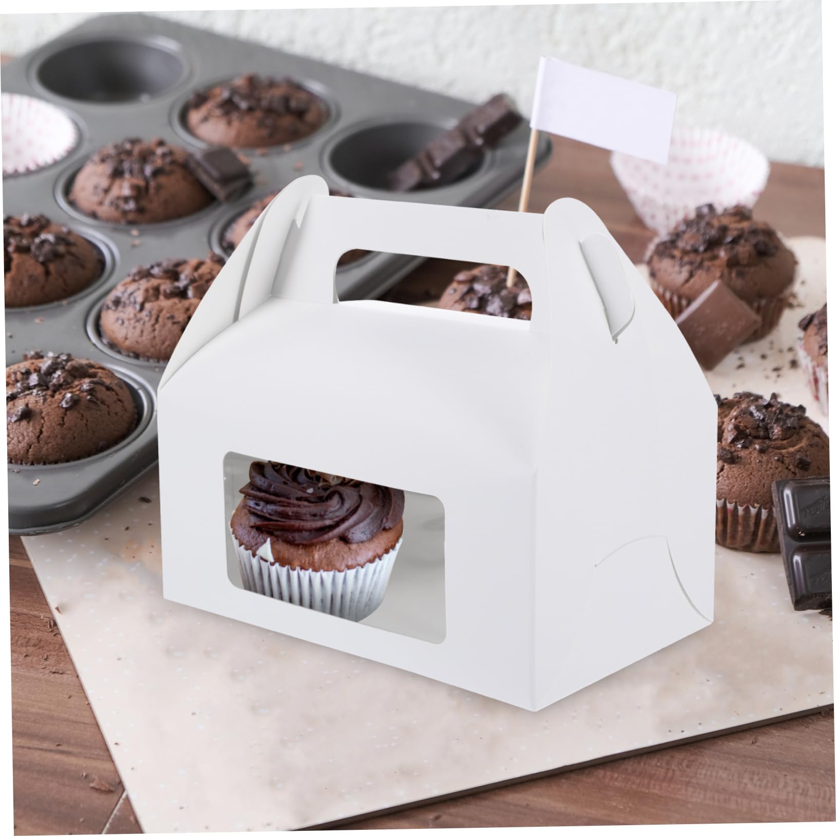 Healeved Scatole per Torta con Finestra 30 Pezzi in Carta Bianca