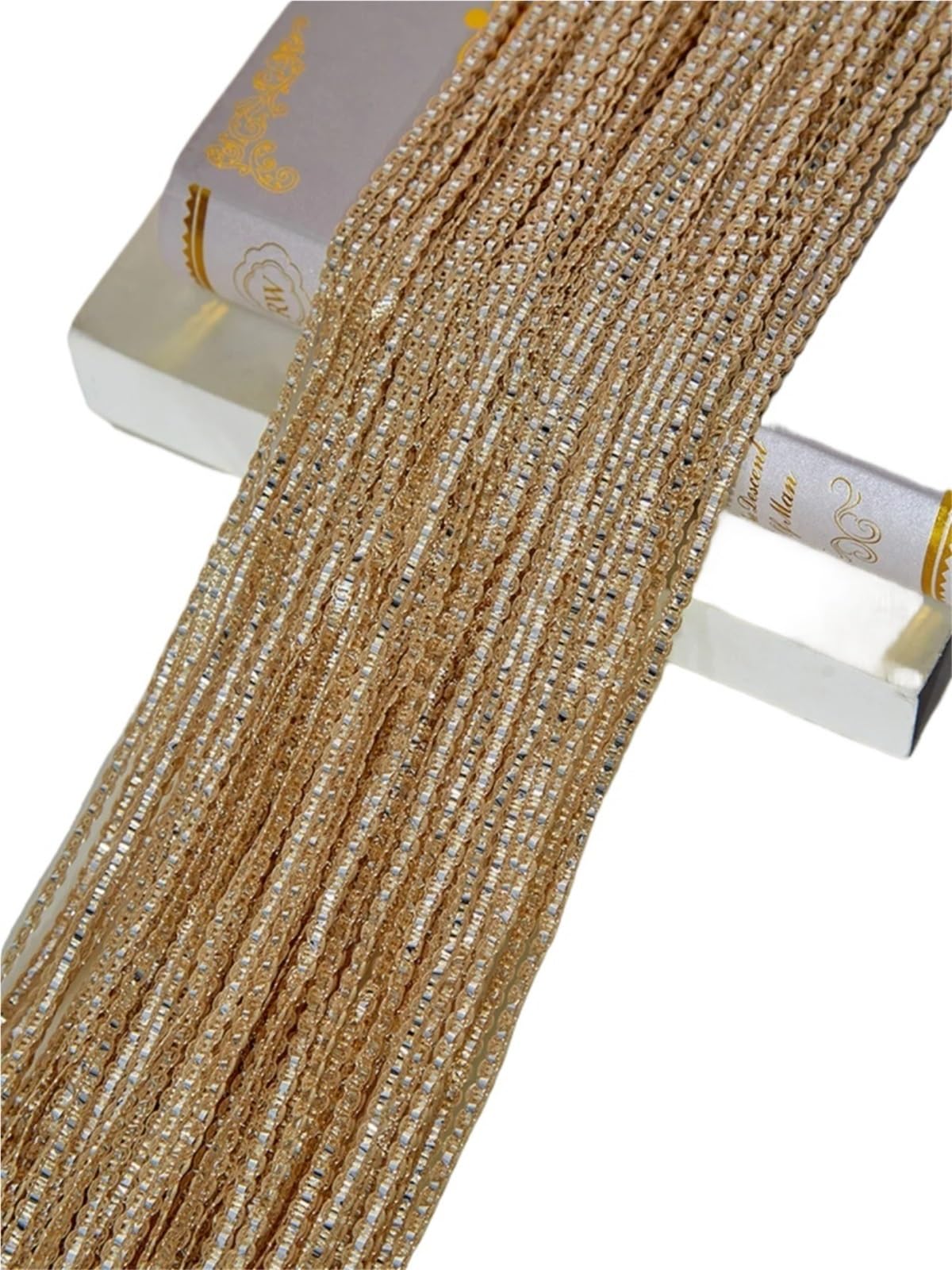 ERHTGUO Door String Curtain, Wall Panel Fringe Window Room Divider Blind, Home Patio Bedroom Decorative Tassel Screen Ribbon Strings(Champagne)