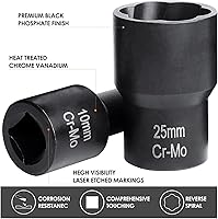 Vista 4 de XEWEA Juego de extractor de tuercas de perno, 5 piezas de 1/2 unidad de rueda rota de extracción de tuercas de llanta y extracción de tuercas