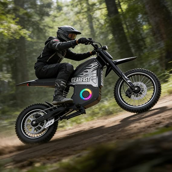 Electric Dirt Bike for Teens Adults, 3500W Peak Electric Motorcycle, 48V 23.4Ah, 40MPH & 60 Mile Ebike, Dual Hydraulic Brakes, Full Suspension, 14/12 Off-Road Tire All-terrain E-Bike (Black&Silver)