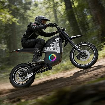 Electric Dirt Bike for Teens Adults, 3500W Peak Electric Motorcycle, 48V 23.4Ah, 40MPH & 60 Mile Ebike, Dual Hydraulic Brakes, Full Suspension, 14/12 Off-Road Tire All-terrain E-Bike (Black&Silver)