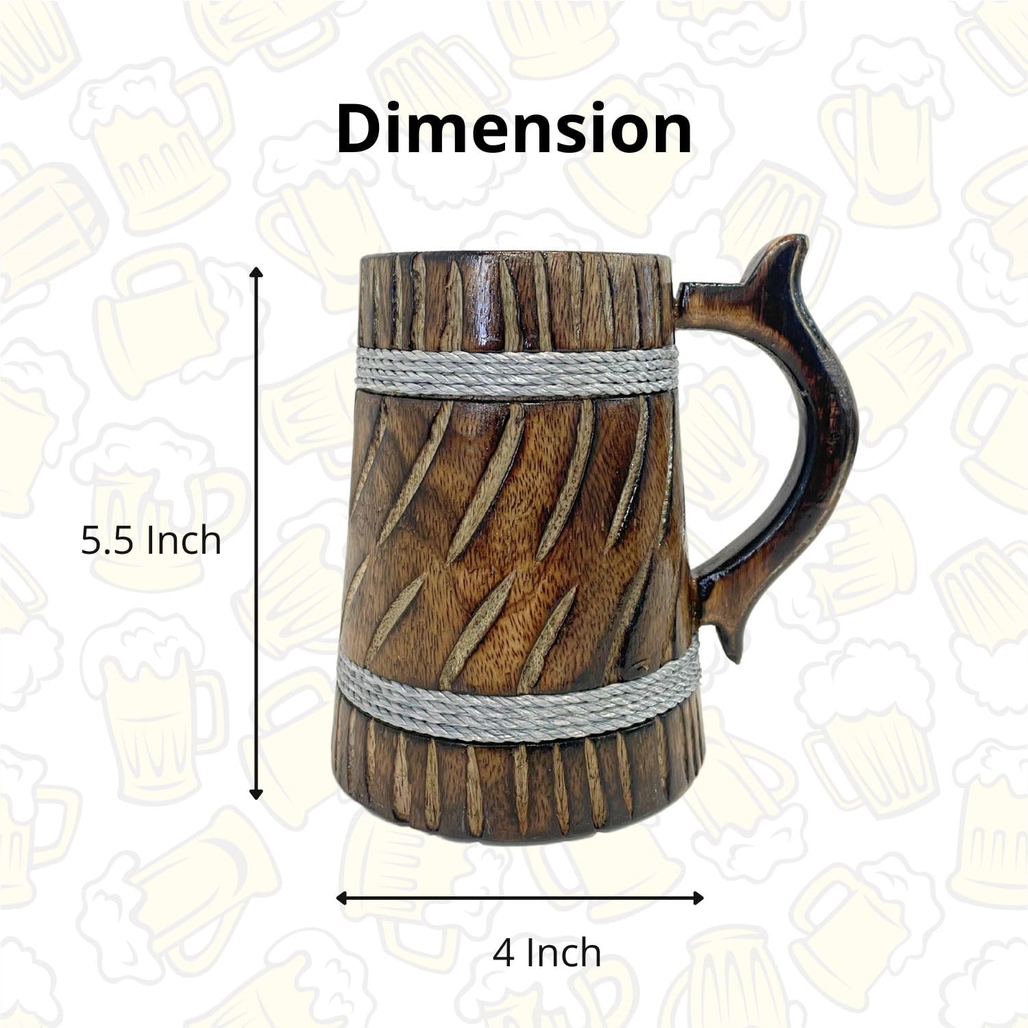 Erazor Bits Large Beer Mugs 25oz Tankard with Handles US Air Force USAF Veterans Double Flag United States Air Force Beer Glass with Logo (Set of 4) (25oz)