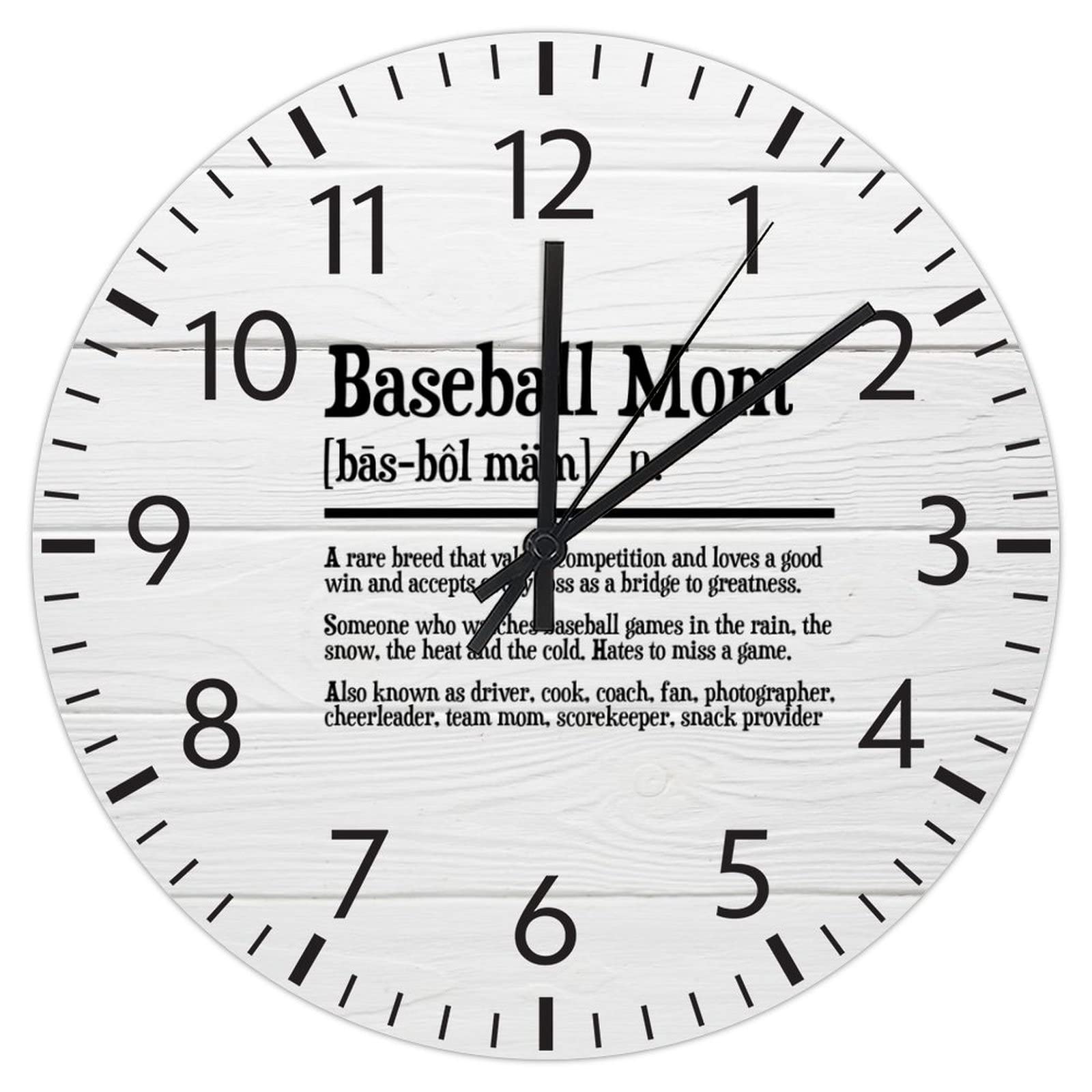 Horloge artistique en PVC baseball pour éliminer les bruits