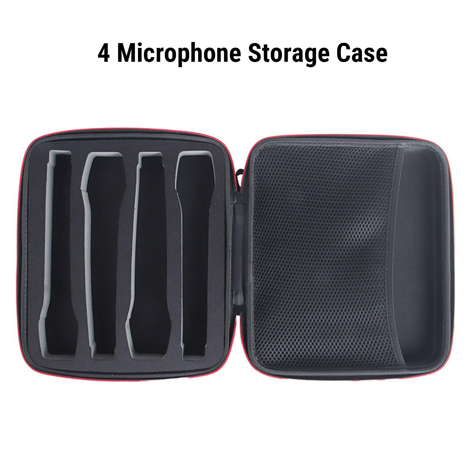 GOWENIC Étui pour Microphone sans Fil à 4 Emplacements, Sac de Transport Résistant aux Chocs pour Micro Portable avec Doublure Intérieure Douce, pour Récepteurs, Adaptateurs, Câbles,