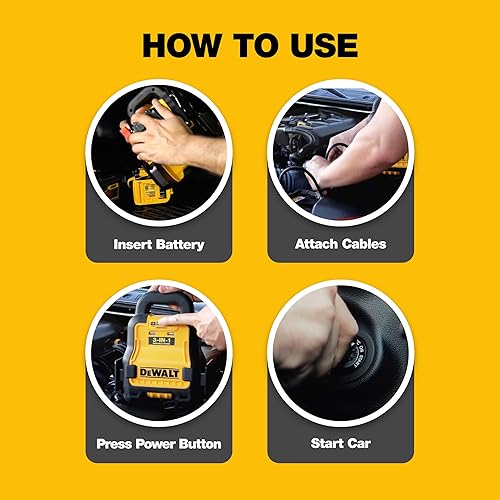 Miniatura 3 de DEWALT DXAE20VBB - Amplificador de batería automotriz y arrancador de 12 V con estación de alimentación USB alimentado por baterías estándar de 20 V