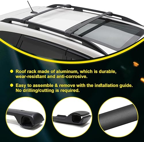 Miniatura 5 de Juego de barras transversales para portaequipajes de techo 2009-2013 para Subaru Forester Aluminio Negro Reemplazar el número E361SSC300