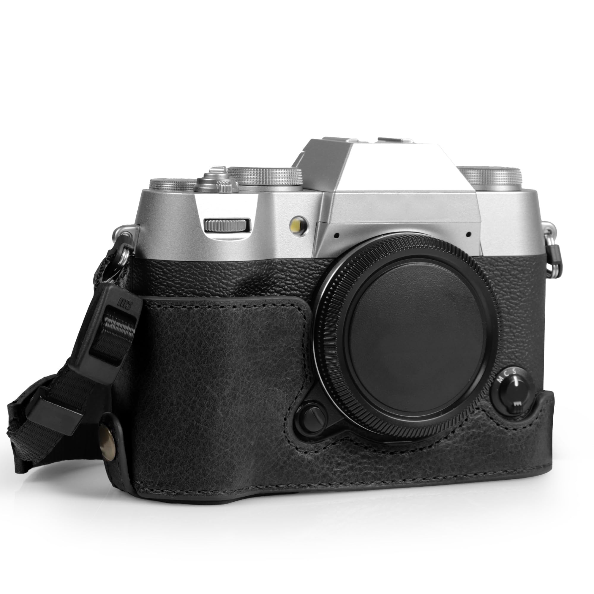 MegaGear Ever Ready Genuine Leather Half Camera Case Compatible with Fujifilm X-T50 (Black)
