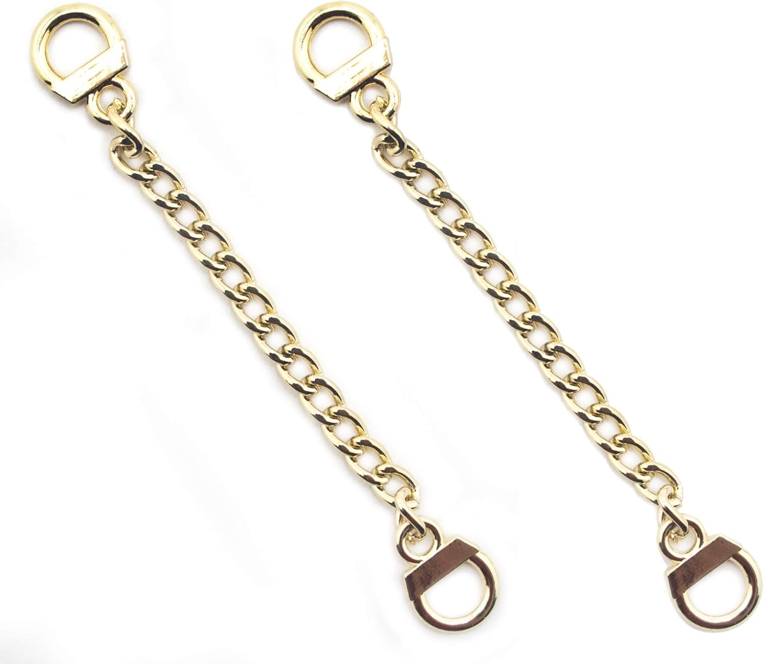 HAND® Set of 2 Dark Metal Tone Metal Sew On Metal Coat Hangers Hanging Chain Loops - 8.5 cm Long