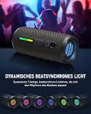OHAYO Enceinte Bluetooth Puissante 24W - Haut Parleur Bluetooth 5.3 Portable IPX7 Étanche, 30h Autonomie, Bass Boost, LED & AUX/TF Card - pour Fête/Plage/Voyage - 6