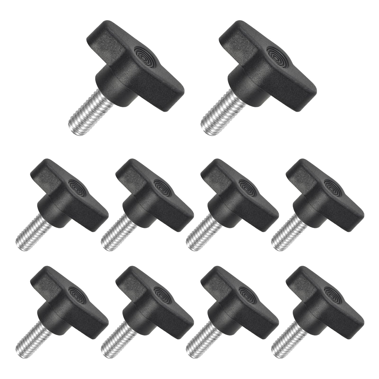 JJWNMLL 10PCS Tee Wing Knobs Thumb Screws,M8*20mm Clamping Screw Knob Black