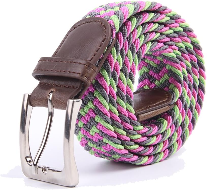 Canvas Elastic Fabric Woven Stretch Multicolored Braided Belts