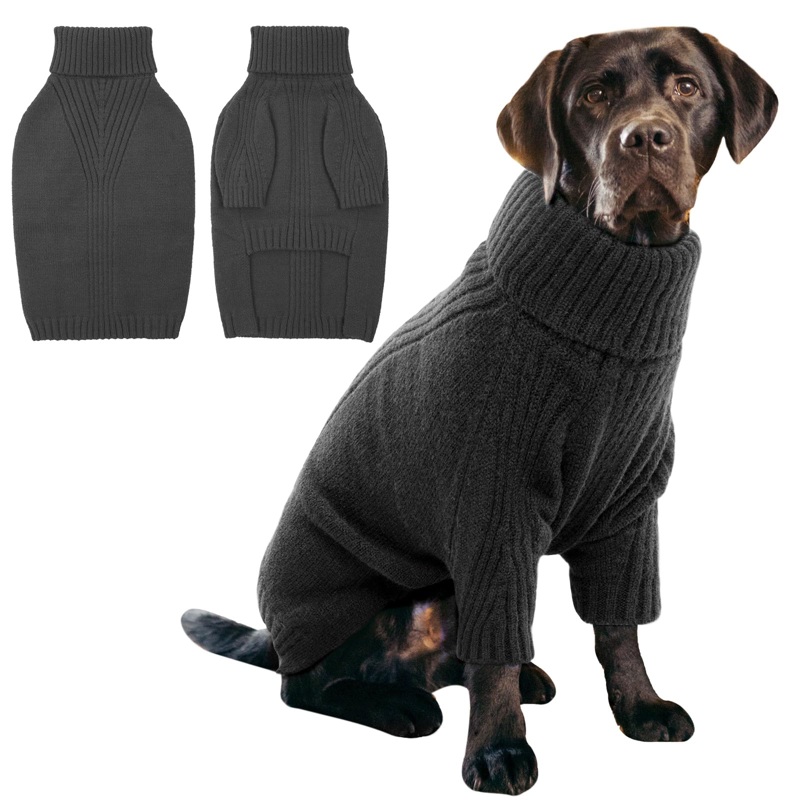 IECOii XL Dog Sweater,Winter Doggy Clothes for Large Dogs Girl Boy,Warm Pullover Soft Dog Sweater Turtleneck,Lightweight & Good Stretch for Active