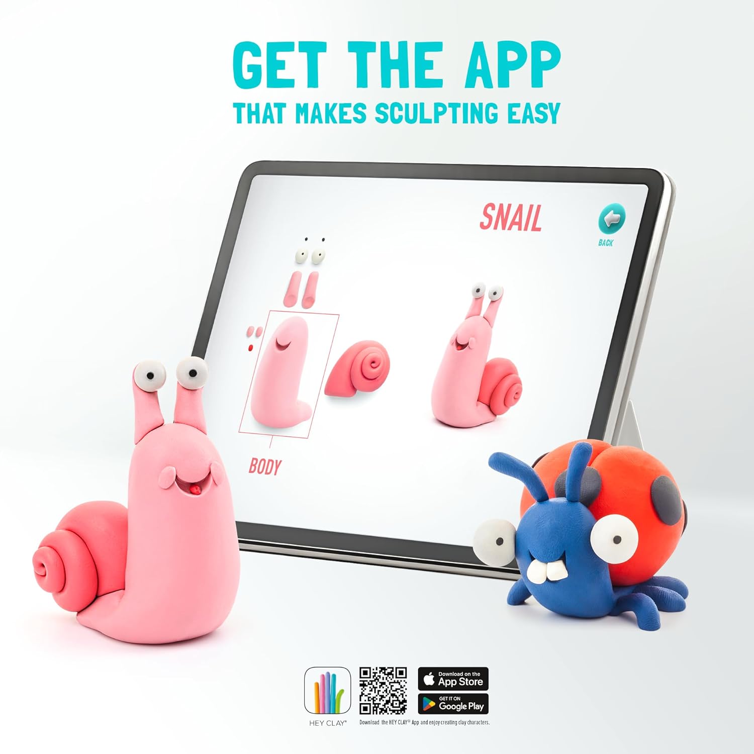 HEY CLAY Bugs Set Air Dry Clay Kit 15 cans and Sculpting Tools with Fun Interactive Instructions App