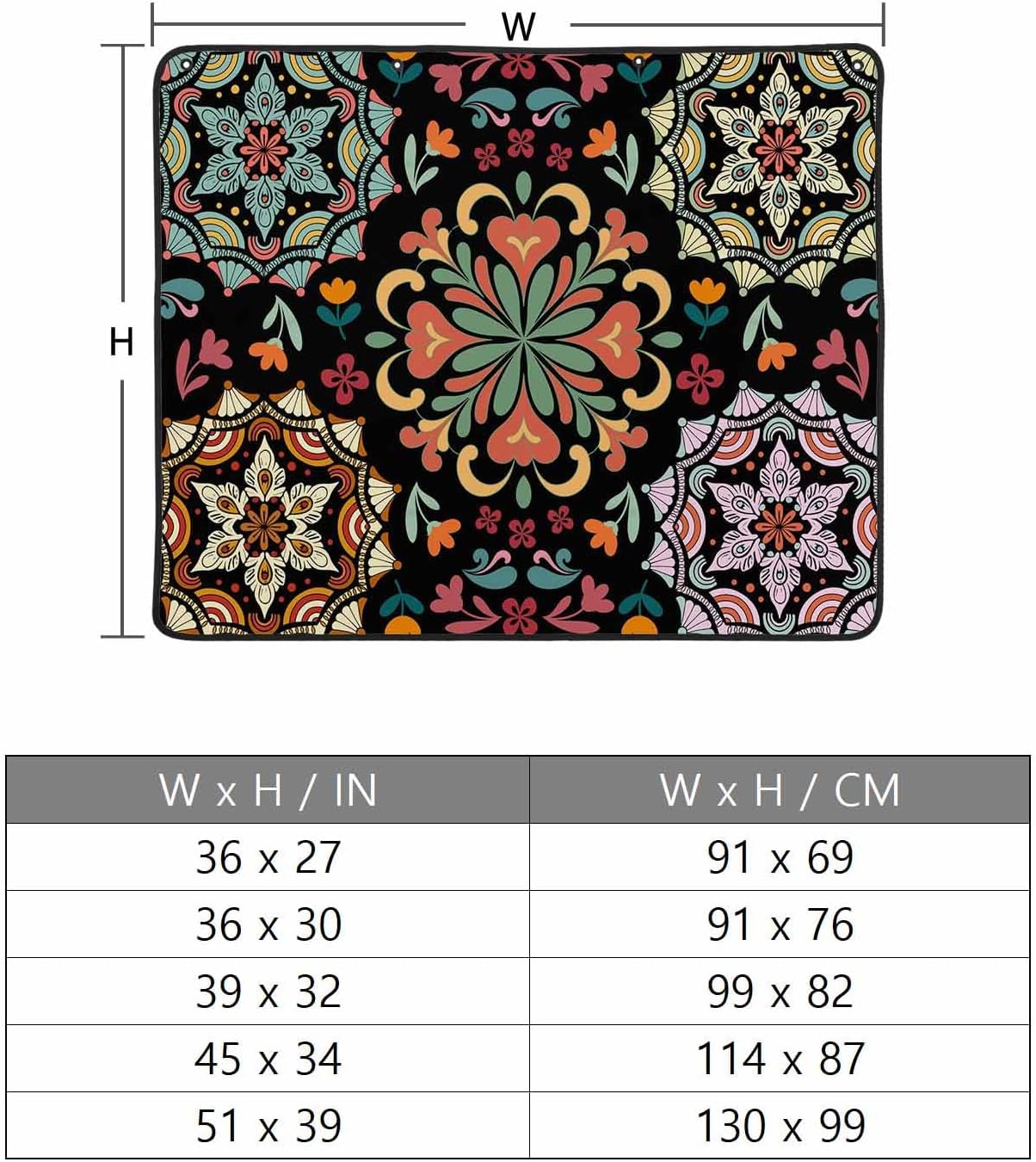 Magnetic Fireplace Cover Black Turkish Pattern Fireplace Screen Decorative Vintage Abstract Flower Insulation Fireplaces Blocker Save Energy Fireplaces Draft Stopper Covers for Living Room 36x30