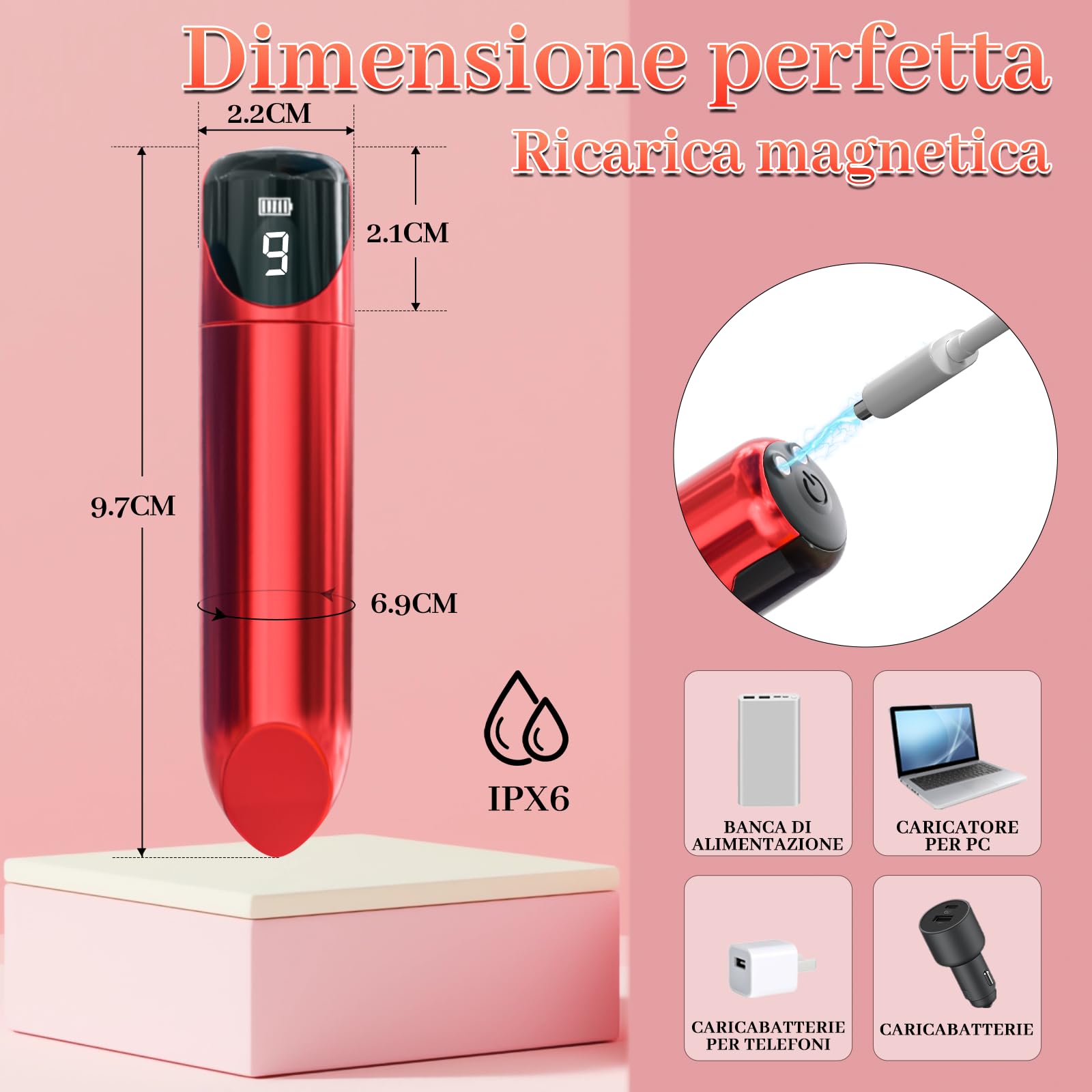 Vibratoreper Donna Piccolo Sex Toys - Vibratore Donna con 9 Modalità di Vibrazione Vibratoreper Donna Clotoride Sex Toy Vibratori Donna Squirting Vibratoreper Donna Professionale Toys Donna Clotoride