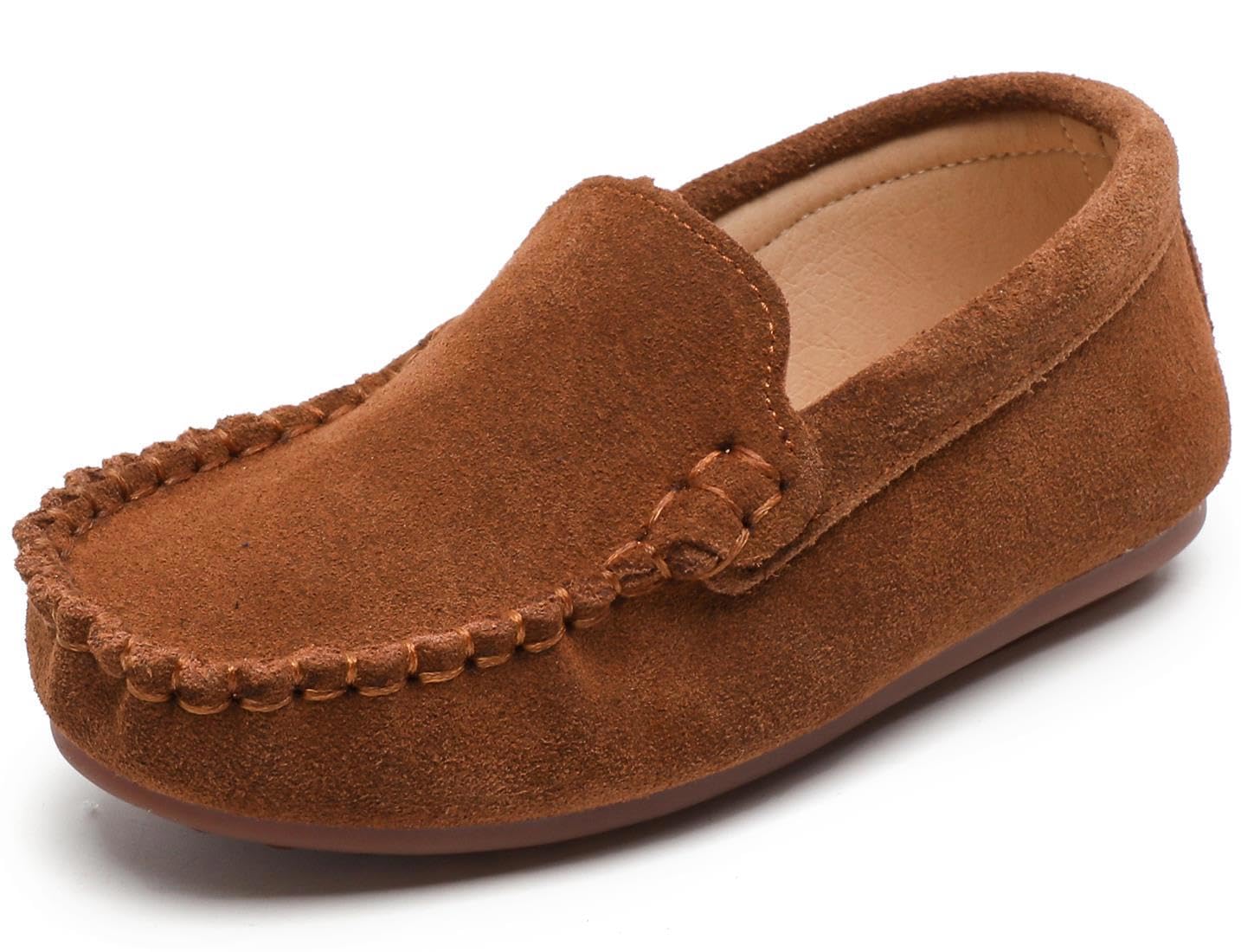 PPXID Fille Garçon Mocassins Classique Suède Chaussures de Ville Mariage Confort Plates Loafers