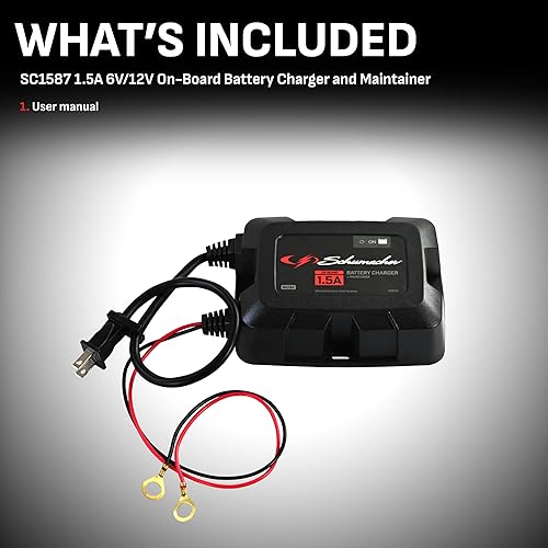 Miniatura 4 de Schumacher Cargador y mantenedor eléctrico SC1587 1.5A 6V12V a bordo de batería - Totalmente automático - Se monta debajo del capó