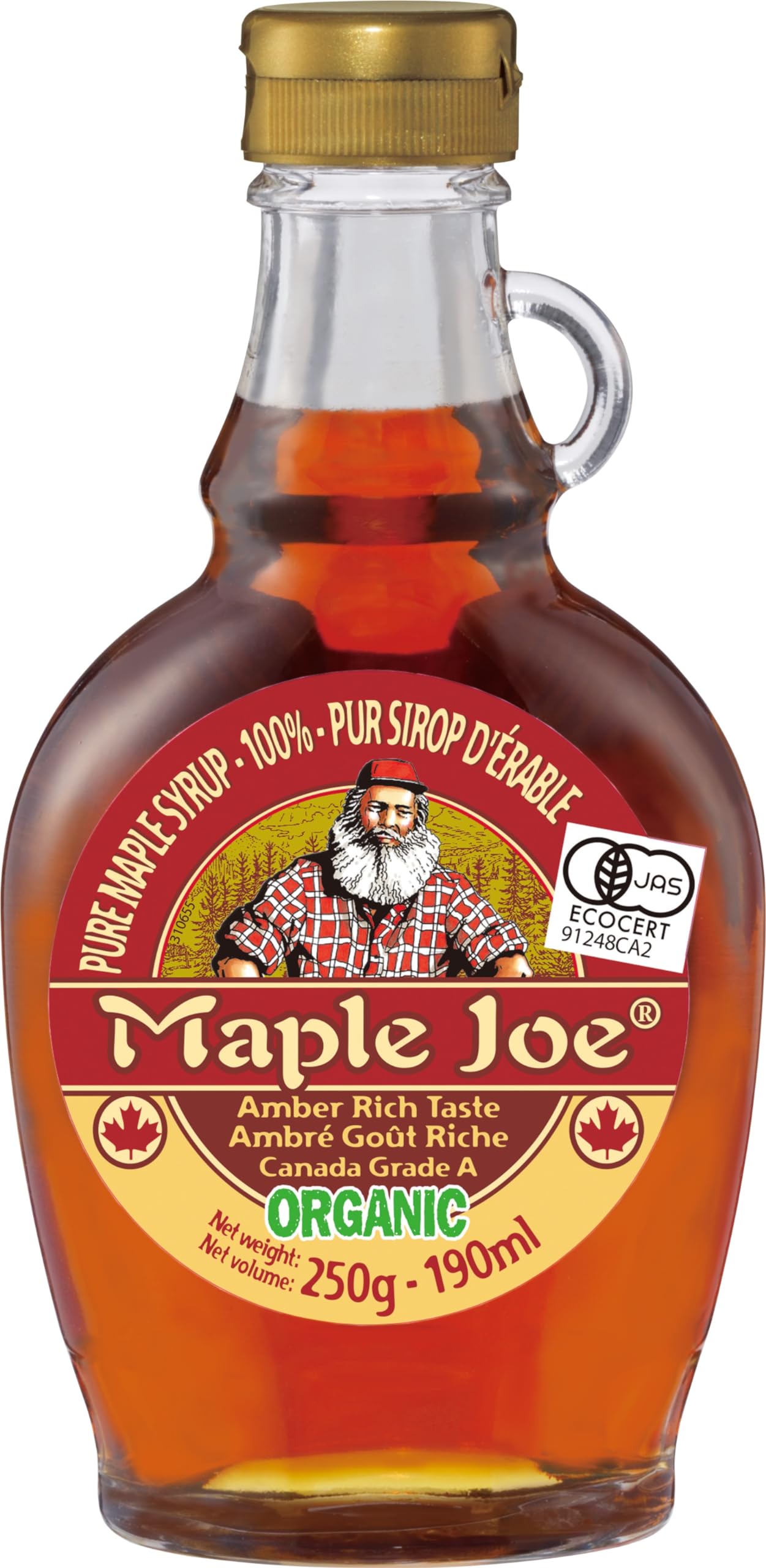 メープルジョー オーガニックメープルシロップ アンバー(リッチテイスト) 250g 12個セット 070073 |b03 Amazon | メープルジョー オーガニックメープルシロップアンバー