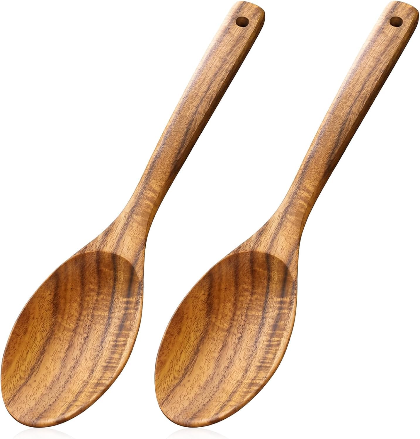 2 Pieces Natural Wooden Rice Spoon 9 Inch Wooden Cooking Spoons Large Wooden-Mixing Spoons Non-Stick Rice Paddle Rices Scooper Heat Resistant Wooden-Kitchen Utensils for Cooking Mixing Salad