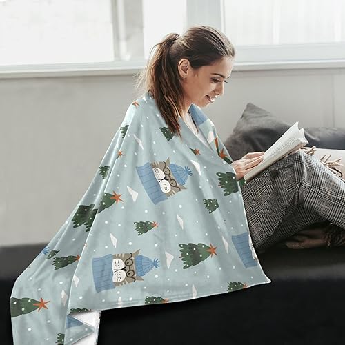 Miniatura 6 de Christmas Pattern Funny Cats Warm Bed Blanket for Adults Kids, Comfy Winter Blanket for Chair Couch Couch, 60"x90" Flannel Fleece Blanket