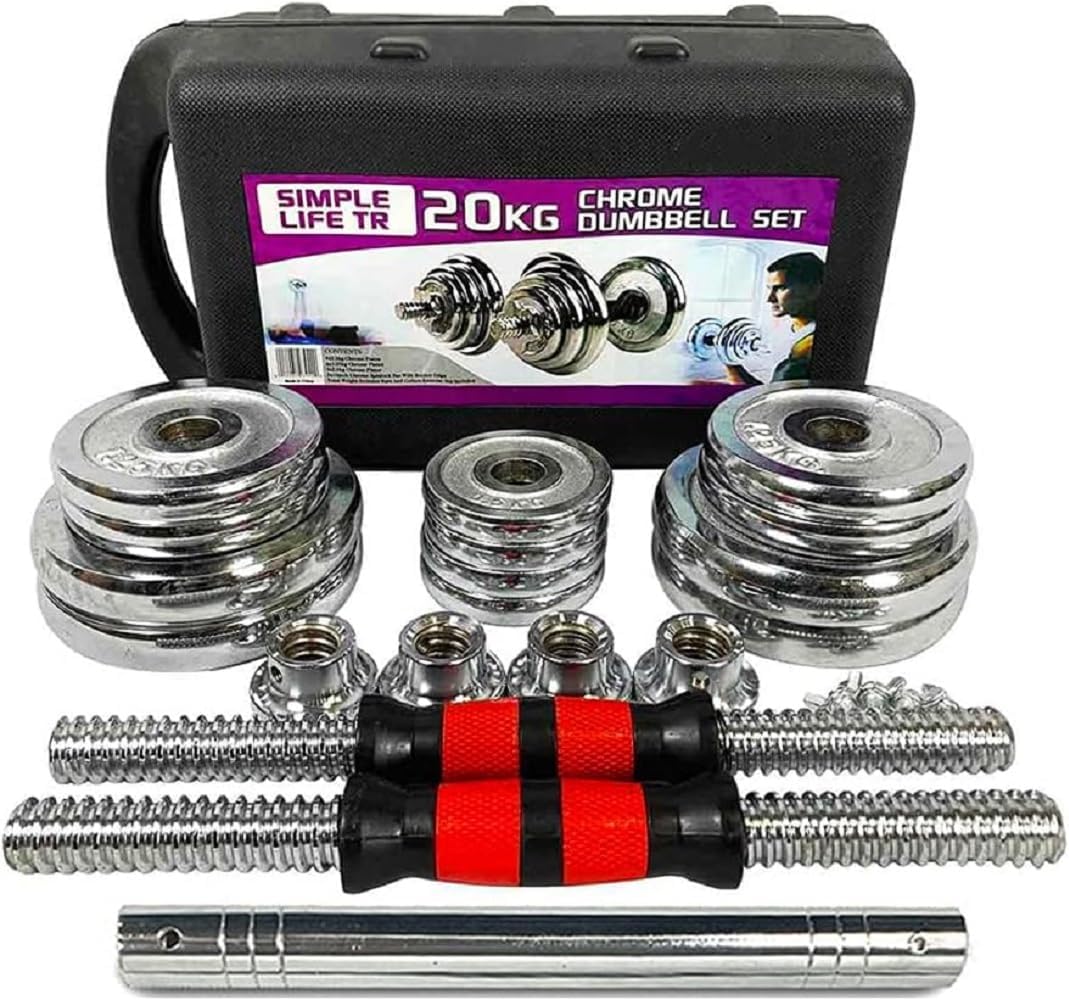 Adjustable Dumbbell Set 44lb/66lb/110lb Home Weight Lifting Professional Dumbbell for Body Workout Home Gym with Carrying Bag Silver