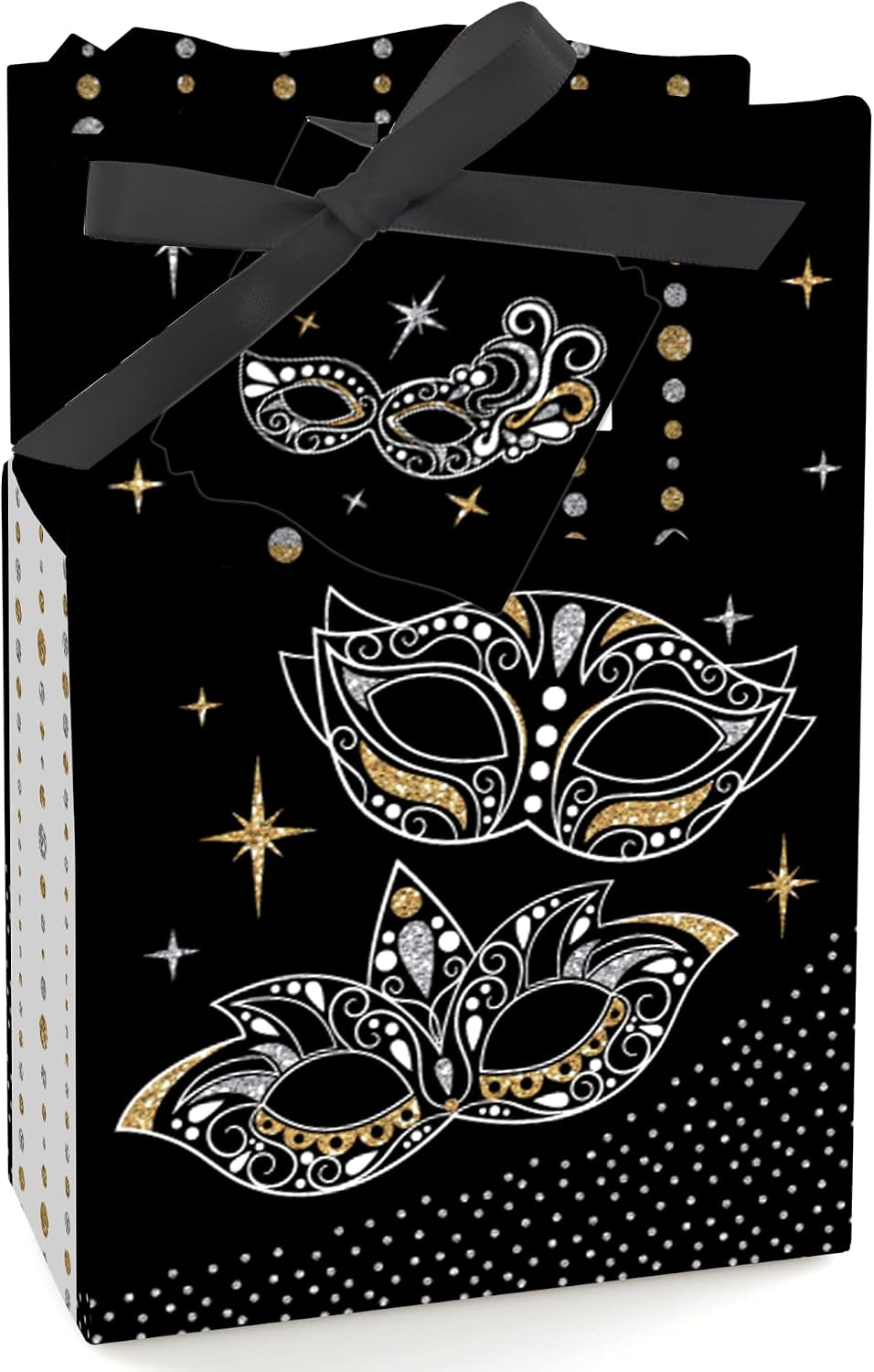 Big Dot of Happiness Masquerade - Venetian Mask Party Favor Boxes - Set of 12