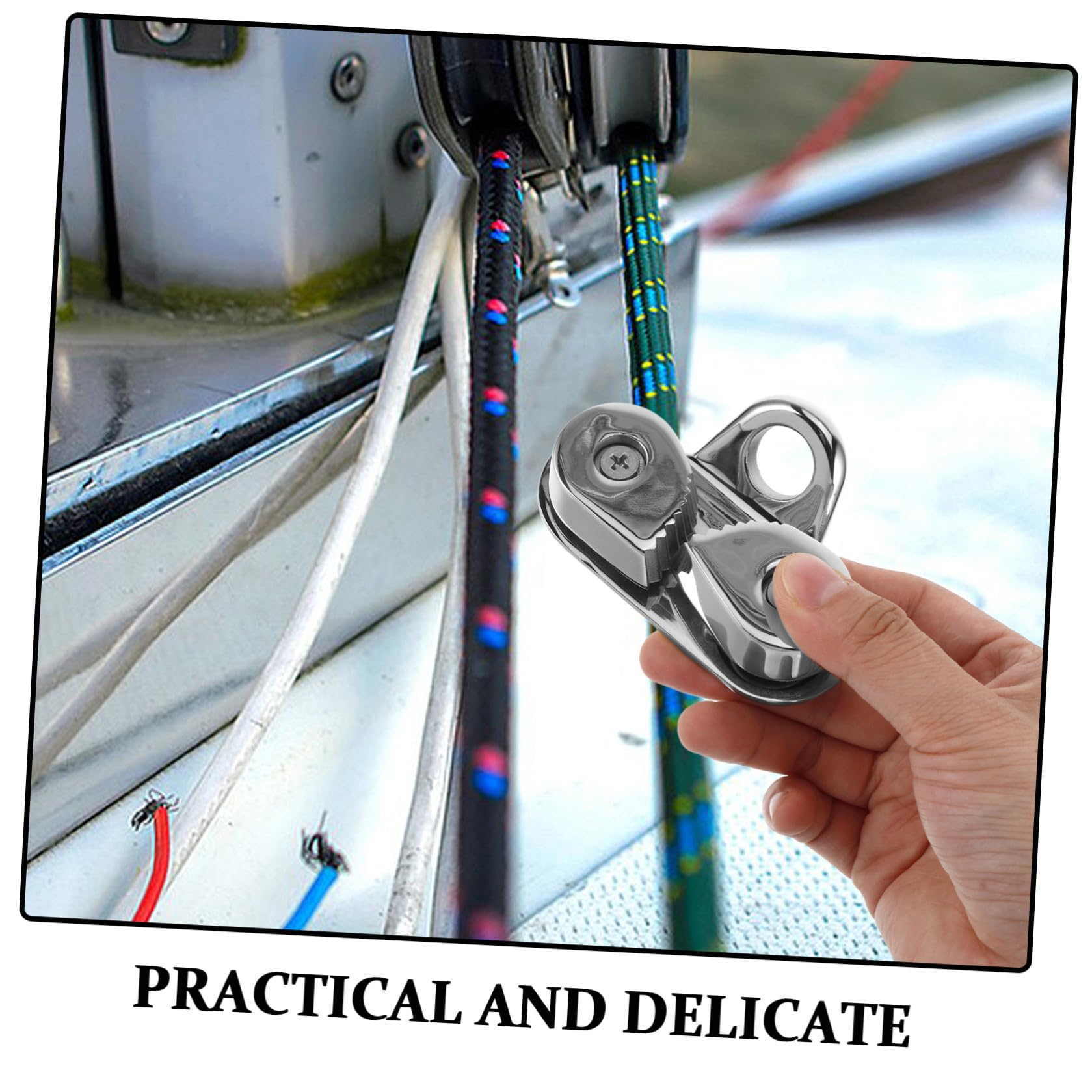 VOSAREA 2 Pezzi Fermacima Marino in Acciaio Inox per Yacht e Pesca | Guida Filo, Due Viti Autofilettanti Incluse, Clip Rinforzate, Finitura Argento e Bordo