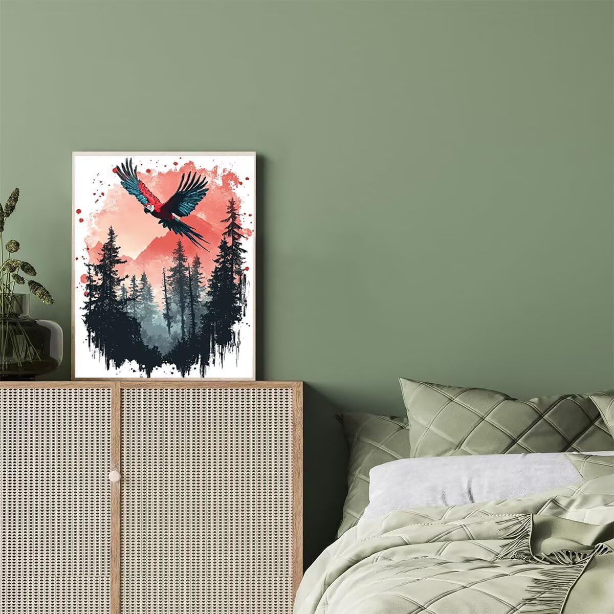 Dipingere con i Numeri Bird, Paint by Numbers Adulti Albero, Fai da te Creativi Adulti Quadri da Dipingere Numerati Kit per Decorazione Della Parete di Casa, Regalo 100x135 cm Senza Cornice R6-A