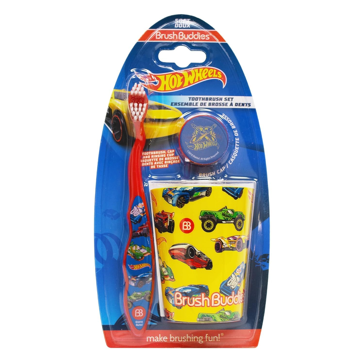Brush Buddies Kid Hot Wheels Manual Toothbrush Set ( Toothbrush, Cap And Cup), 1 Piece,Assorted-image-22