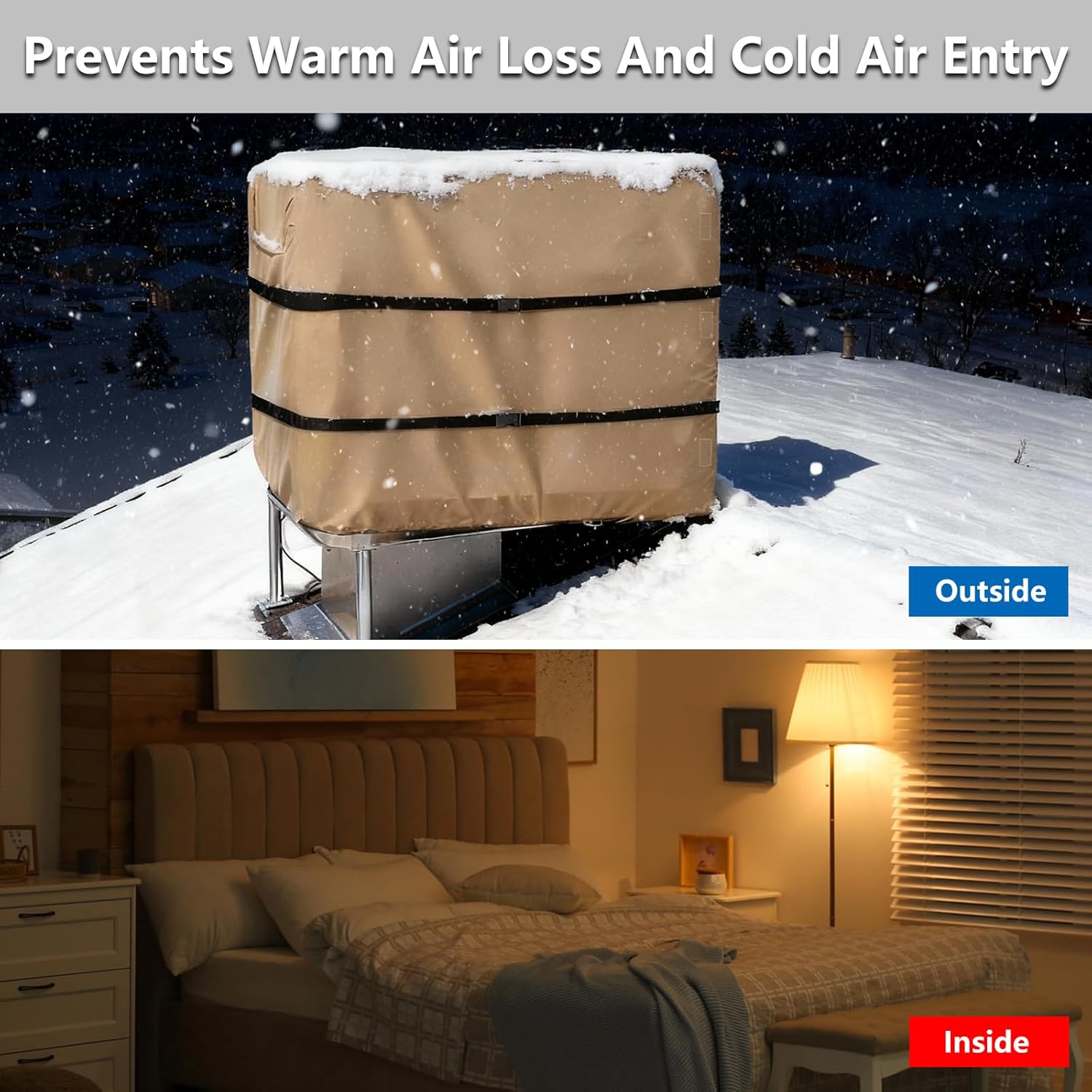 Down Draft Swamp Cooler Cover,Equipped with 2 Covers Straps, Heavy-Duty 600D Waterproof Evaporative Cooler Cover,Down Draft Evaporative Cooler Weatherproof Covers.34"W x 34"D x 36"H