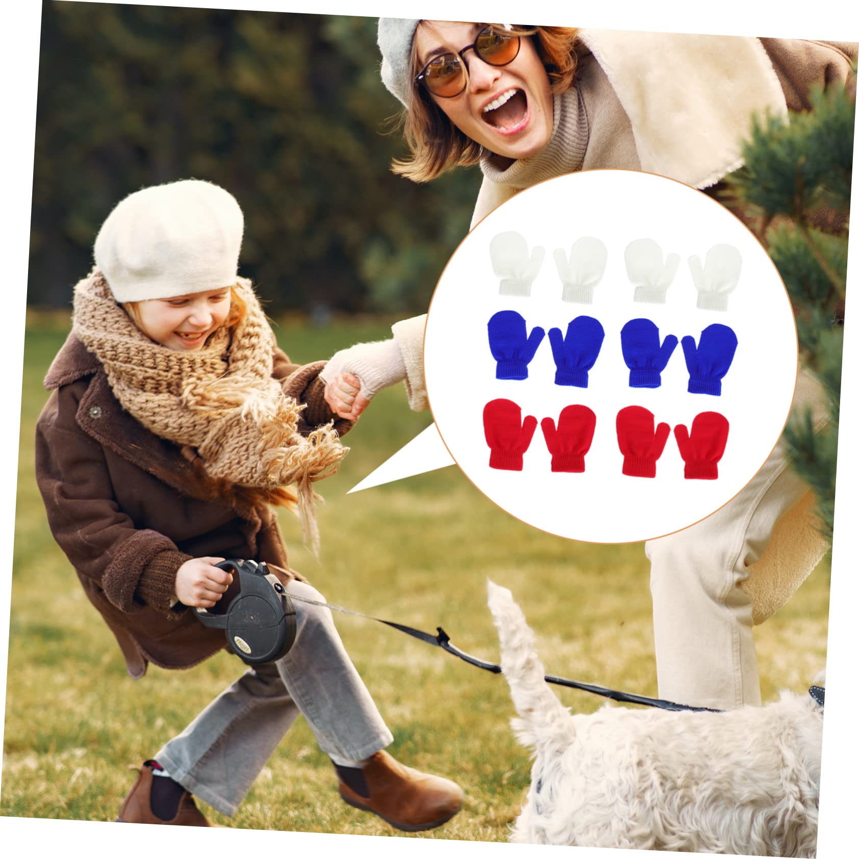 LIFKOME 48pares Guantes Para Niño Niña Mitones Cómodos y Cálidos Para Invierno Protección Completa Para Manos Disponibles