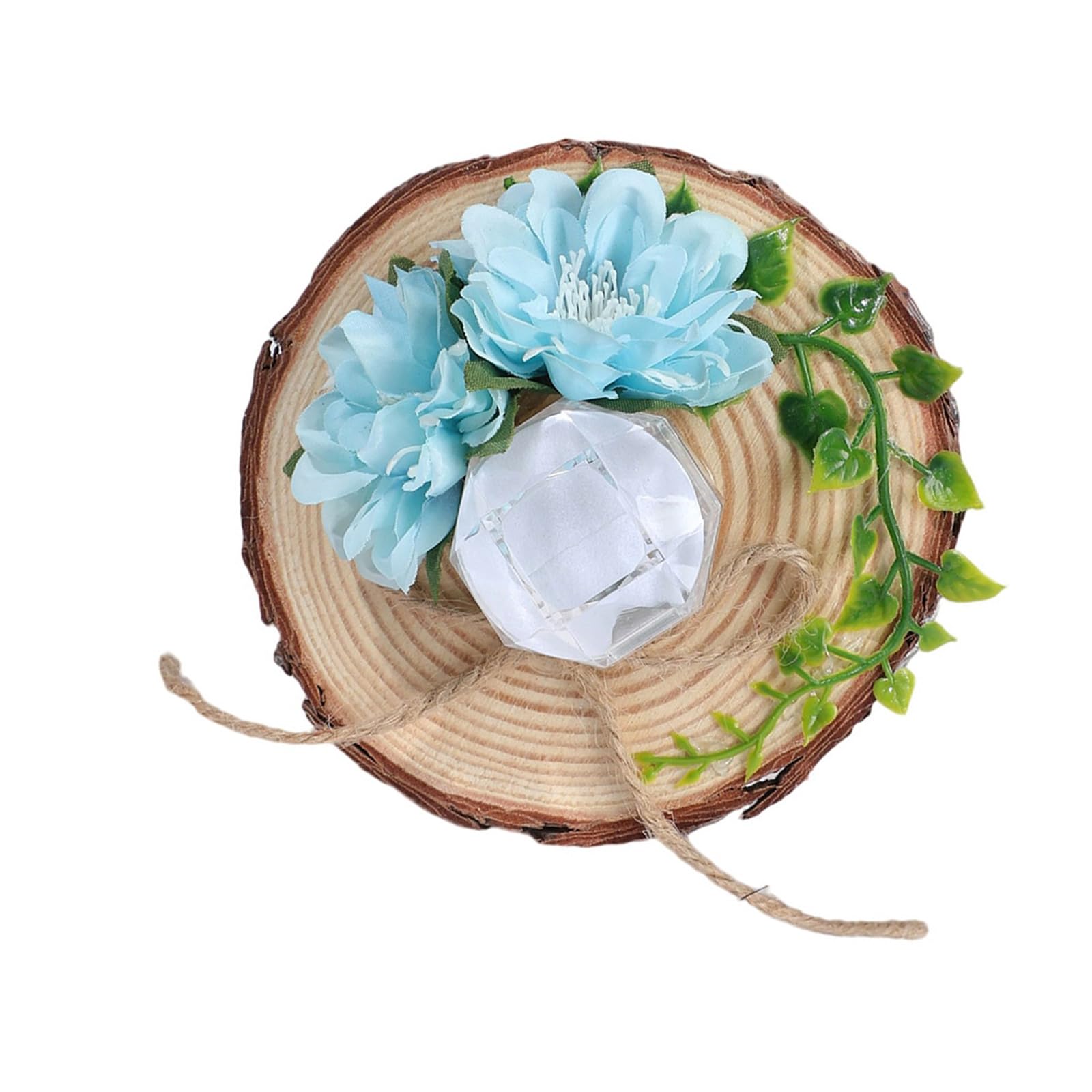 Elnwnnkc Flower Themed Holder Display Case Wooden Jewelry Box for Wedding Proposals and Gift Presenting Wedding Rings Holder Box