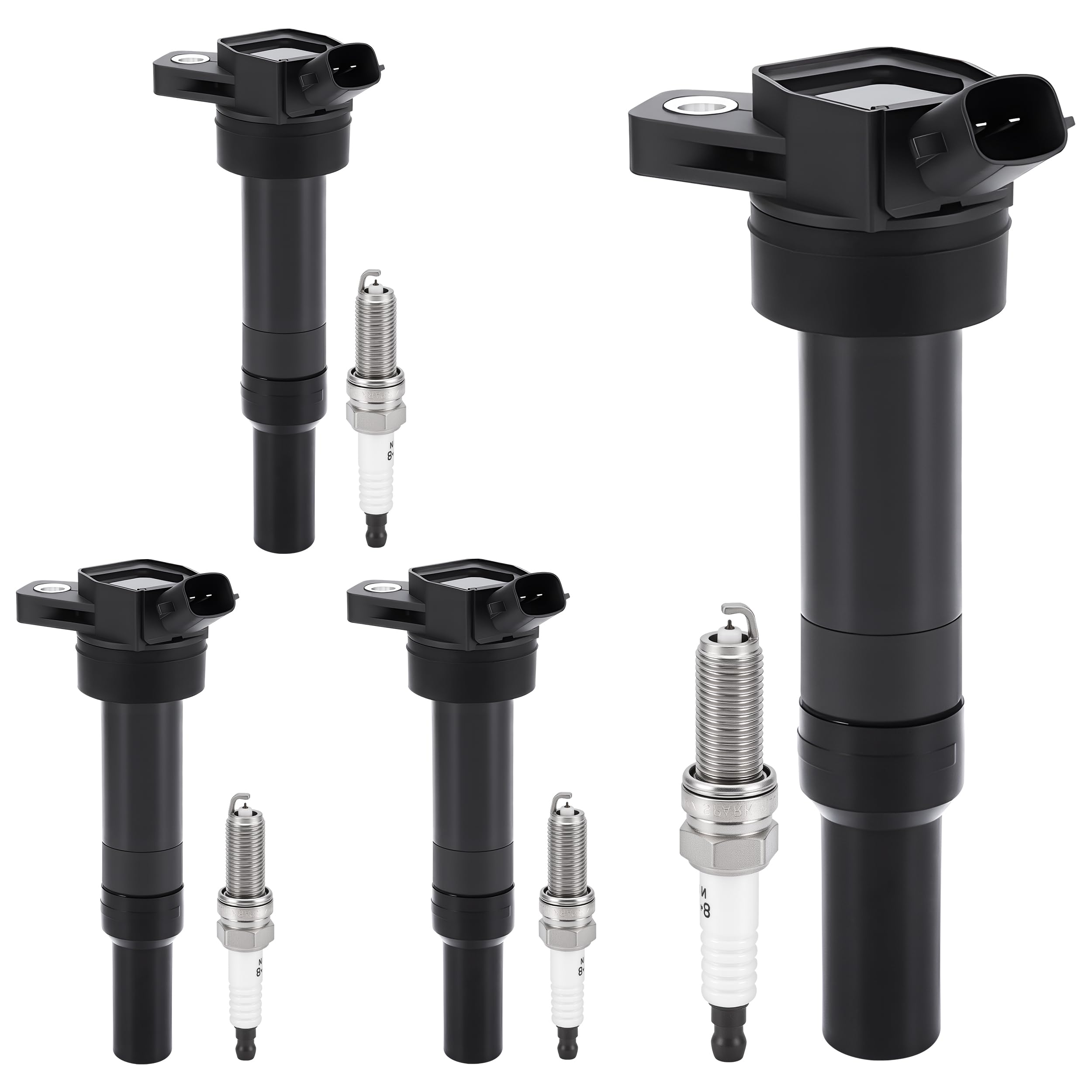 PZ 4x Ignition Coil UF651 + 4x Spark Plug