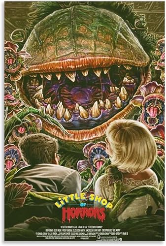 Póster retro de película de suspenso de terror, pequeña tienda de horrores, decoración de habitación, pintura artística, lienzo impreso para pared,