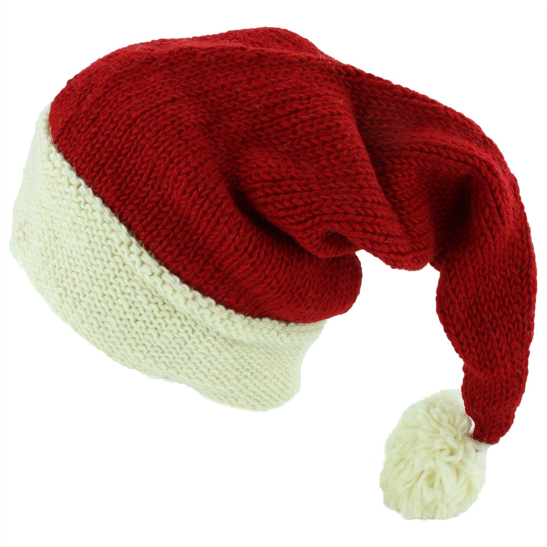 Loud Hats Wool Knit Santa Hat Fleece Lined Christmas Beanie