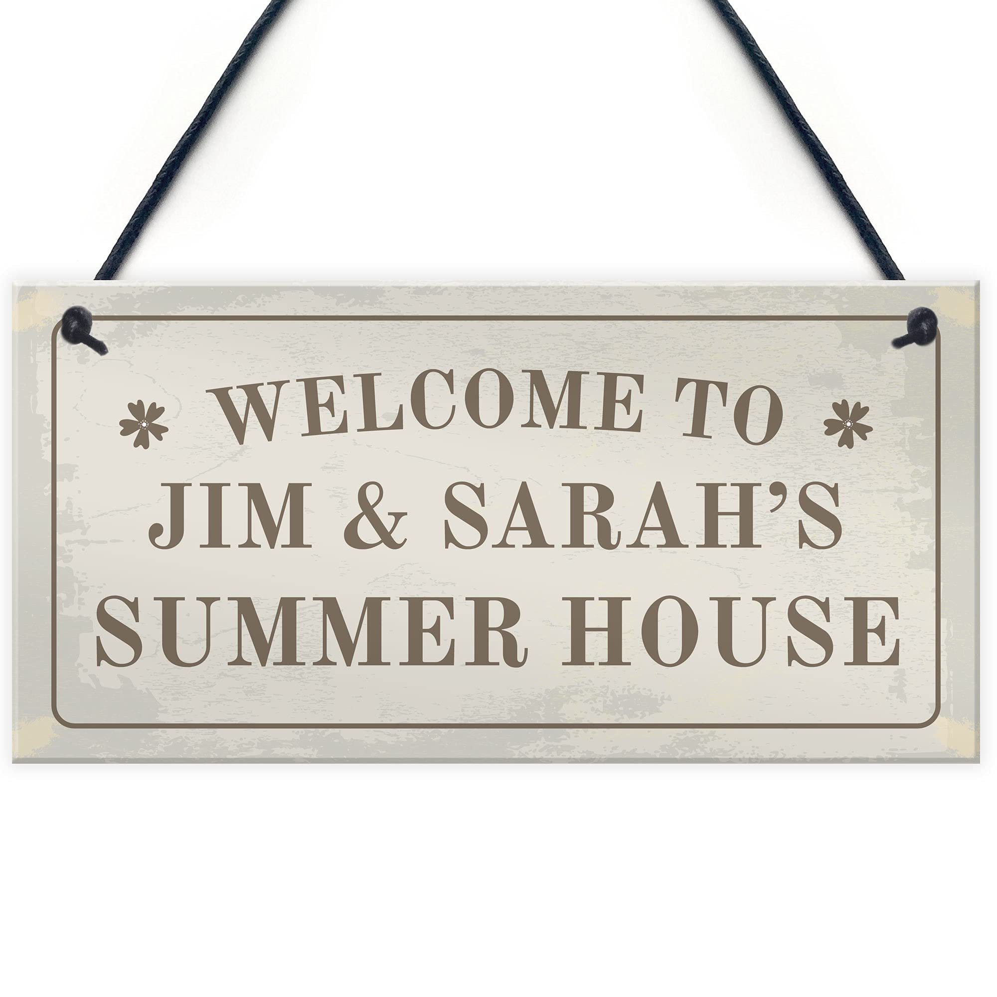 Red Ocean Personalised Hanging Summer House Sign Garden Shed Home Decor She Shed Sign Gift For Mum Nan Auntie